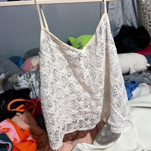 lace see through tank top coquette